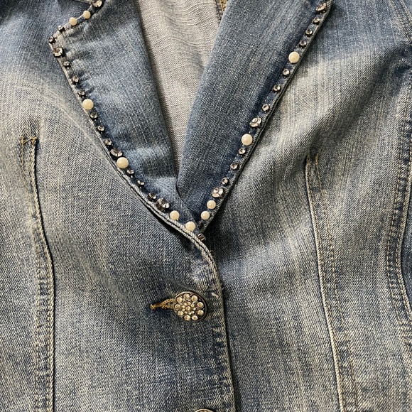 Small denim crystal studded blazer - Picture 3 of 3
